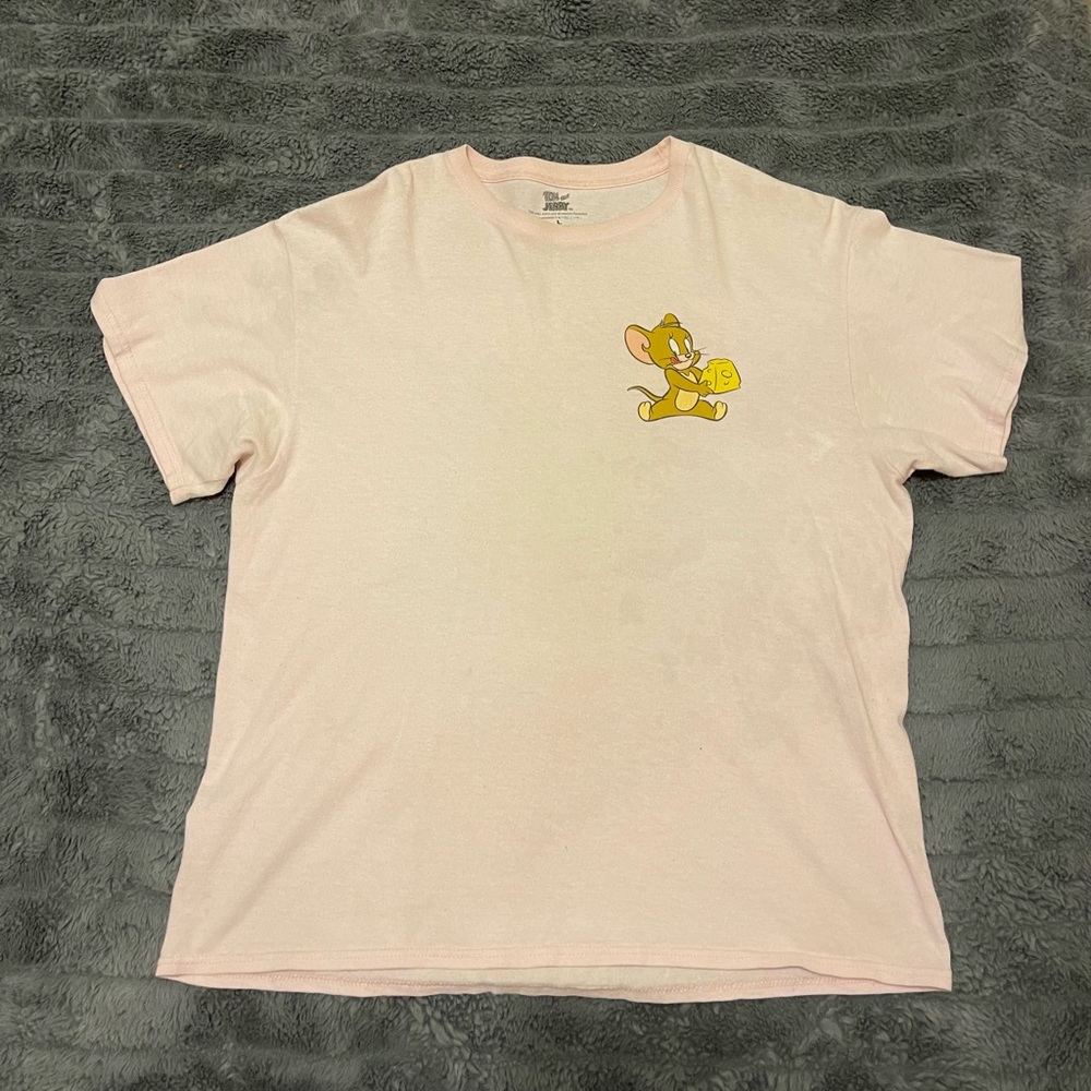 Tom and Jerry Shirt Size Large L Men’s Used Pink
